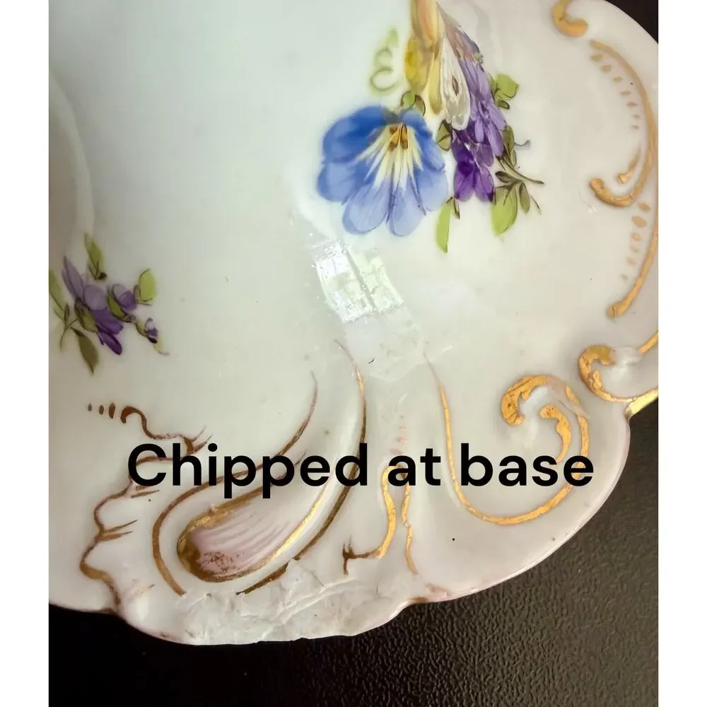 Antique Dresden Hand-Painted Porcelain Chamberstick